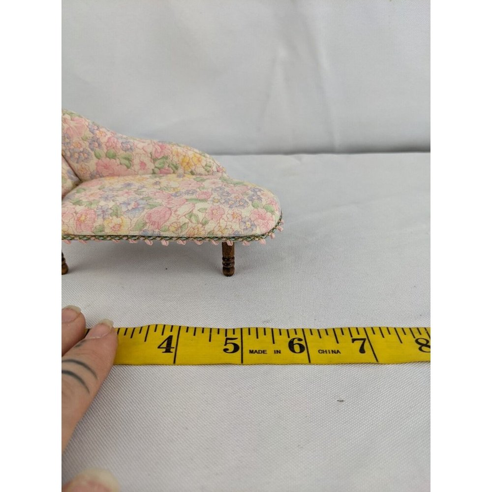Vtg Dollhouse Miniature 1:12 Victorian Chaise Lounge Artist Nancy Maxwell 2004 - Picture 6 of 8